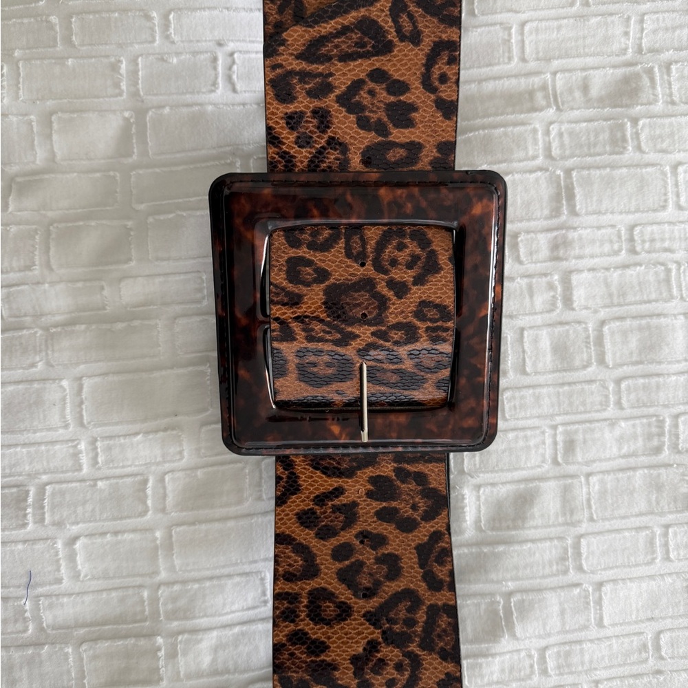 Waist Snatching Wide Leopard Print Belt - Picture 3 of 7